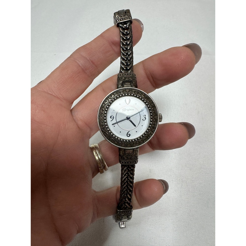 Vintage BRIGHTON Watch GRANADA Braided Band Heart Detail New Battery WEAR READ